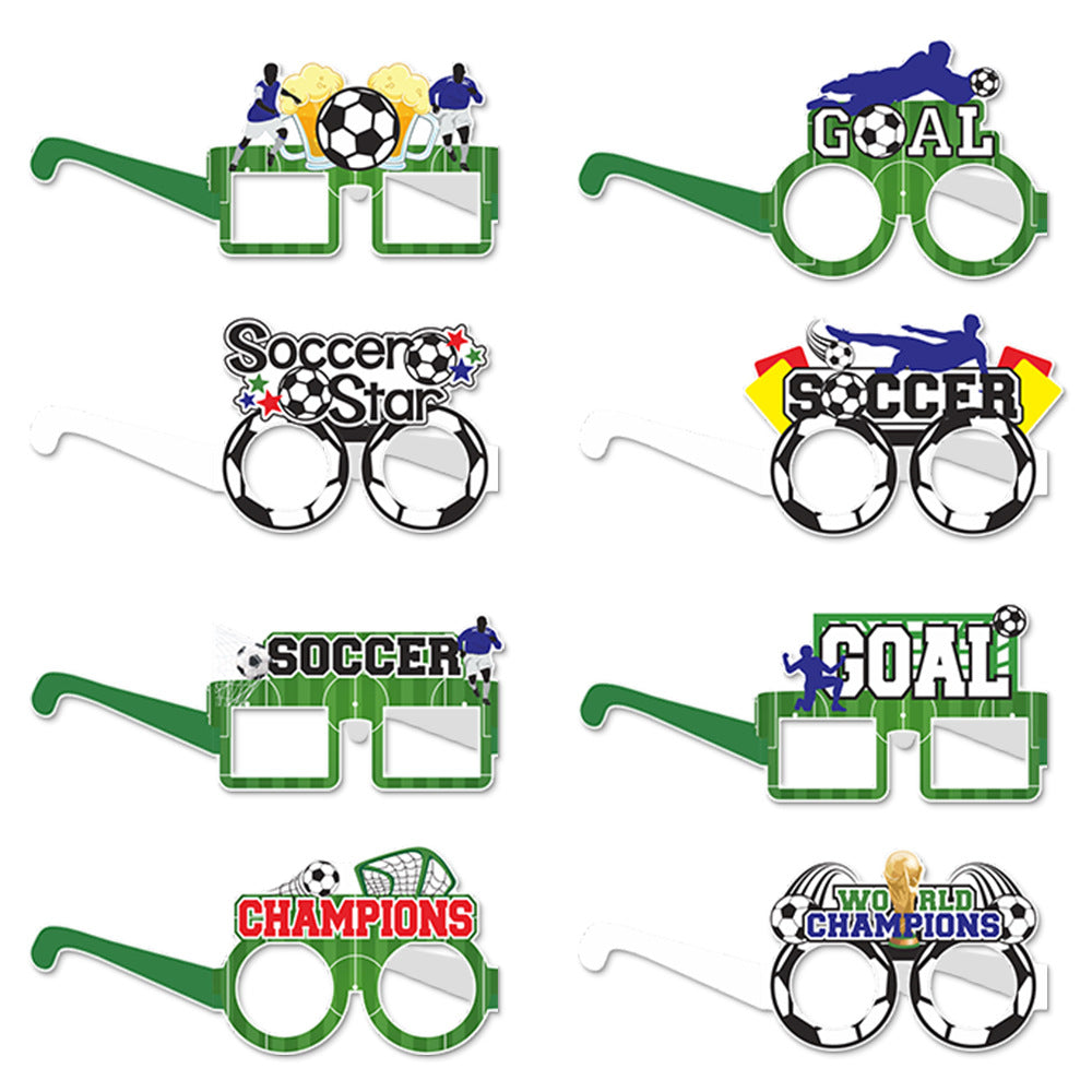 Product Creative Football World Cup Theme Paper Glasses Decoration