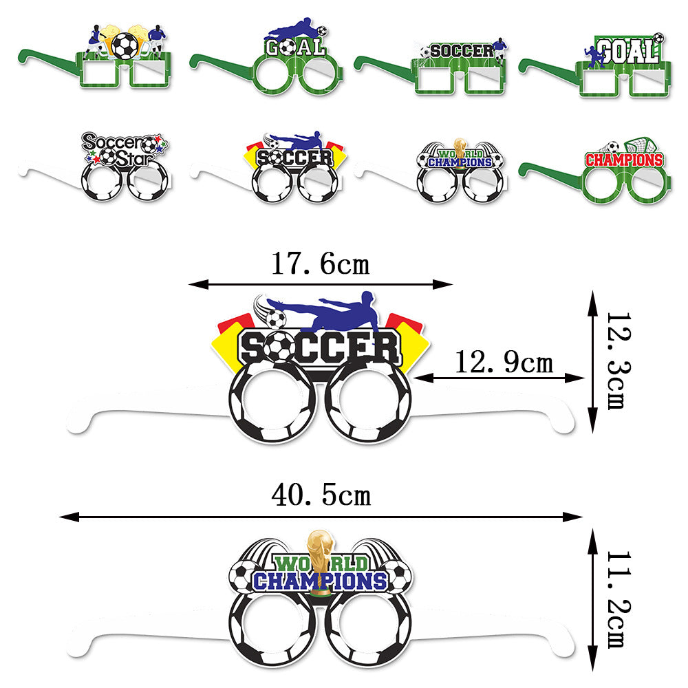 Product Creative Football World Cup Theme Paper Glasses Decoration