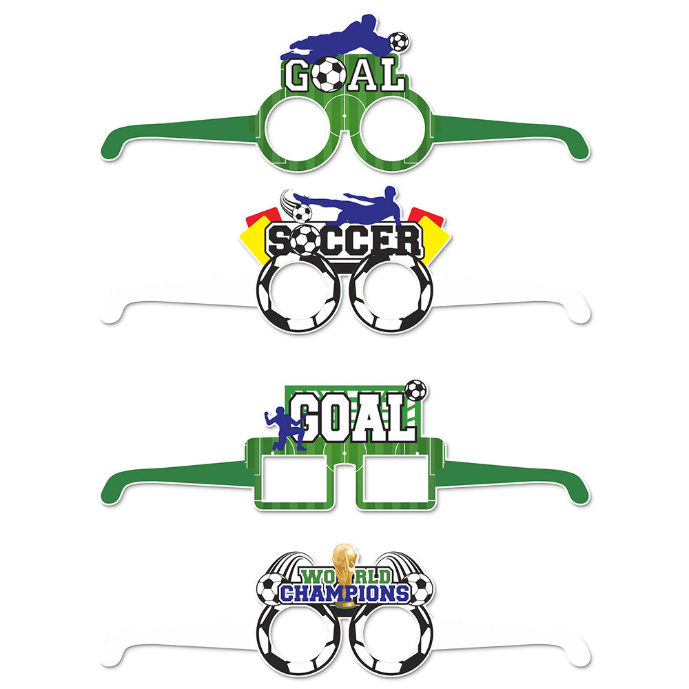 Product Creative Football World Cup Theme Paper Glasses Decoration