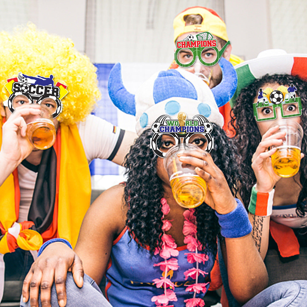 Product Creative Football World Cup Theme Paper Glasses Decoration